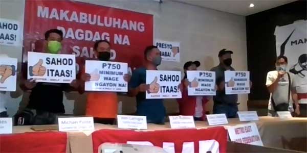 세부지역 노동자 단체 일일 최저임금 750페소 인상 요구 Groups call for P750 minimum wage anew